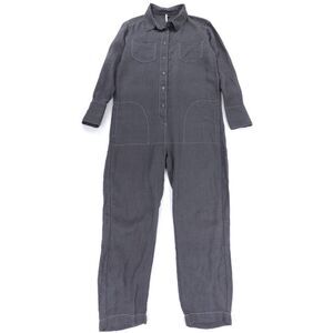 NEW Seaside Tones 100% Linen Boilersuit Coverall Jumpsuit Minimal Workwear Gray